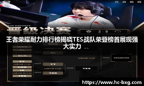 王者荣耀耐力排行榜揭晓TES战队荣登榜首展现强大实力